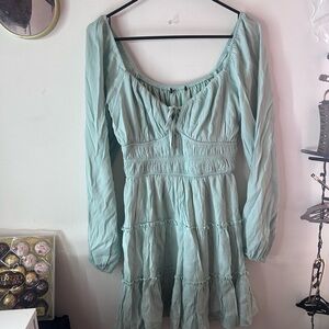 Light Blue Long Sleeve Dress